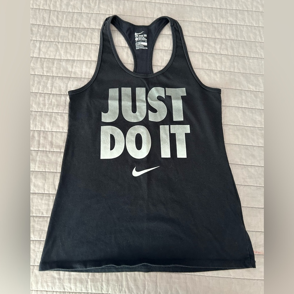 Nike Dri-fit Active Dip Dye Ombre Logo Black Grey White Tank Top